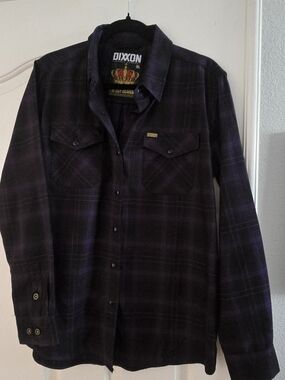 DIXXON Family Jewels Black & Purple Plaid Flannel Shirt